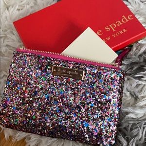 Kate spade New York sparkly keychain wallet
